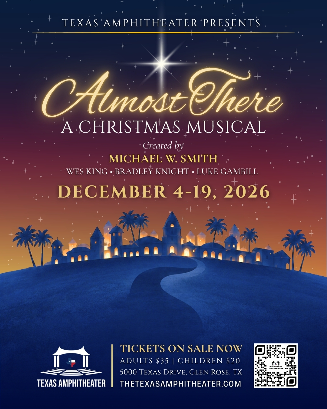 Almost There A Christmas Musical December 4-19 at Texas Amphitheater