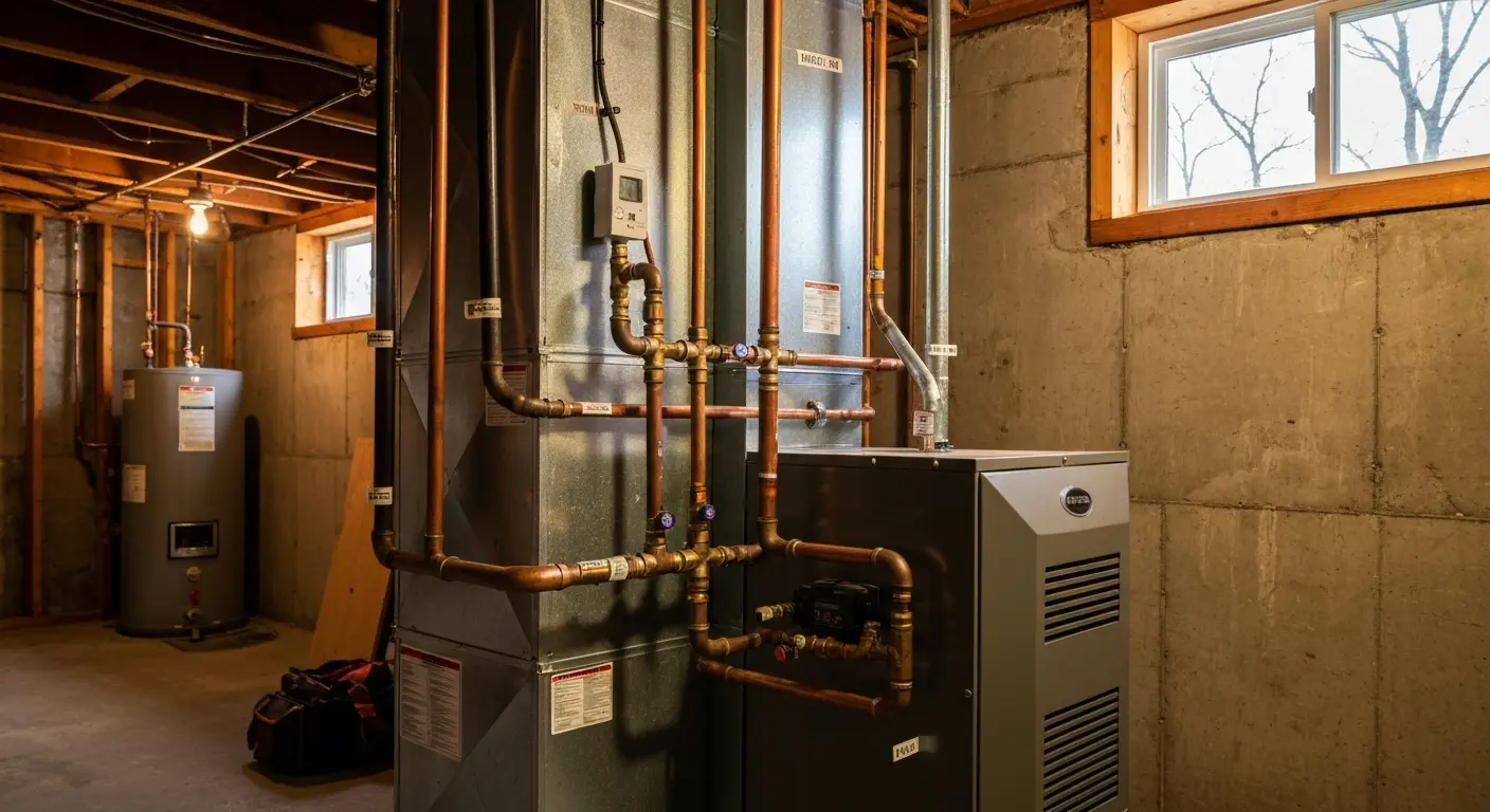 New heating system installation