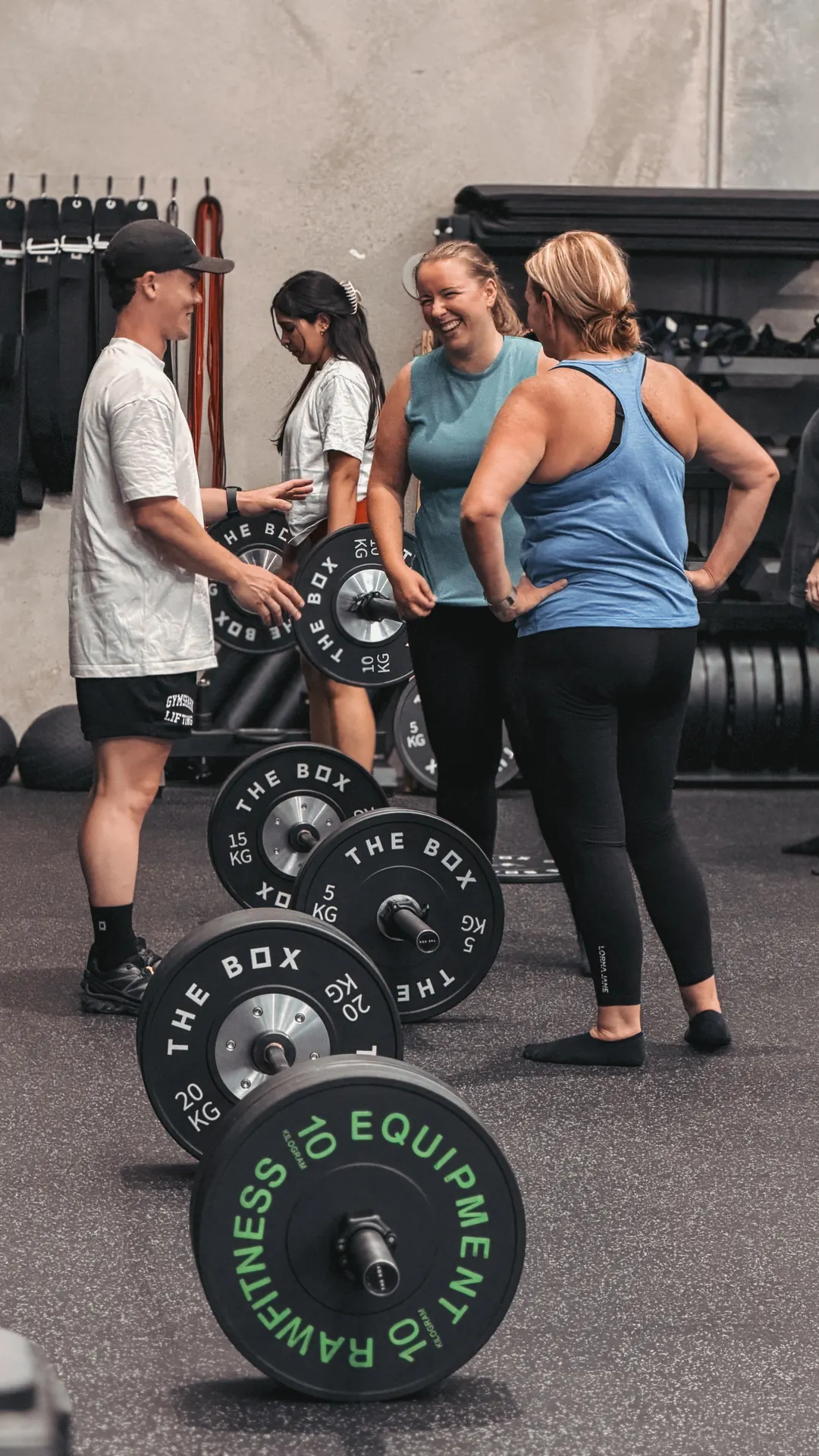 Small group of members chatting between sets