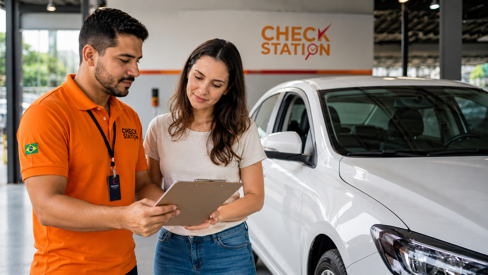 Vistoria cautelar sendo realizada pela equipe Checkstation