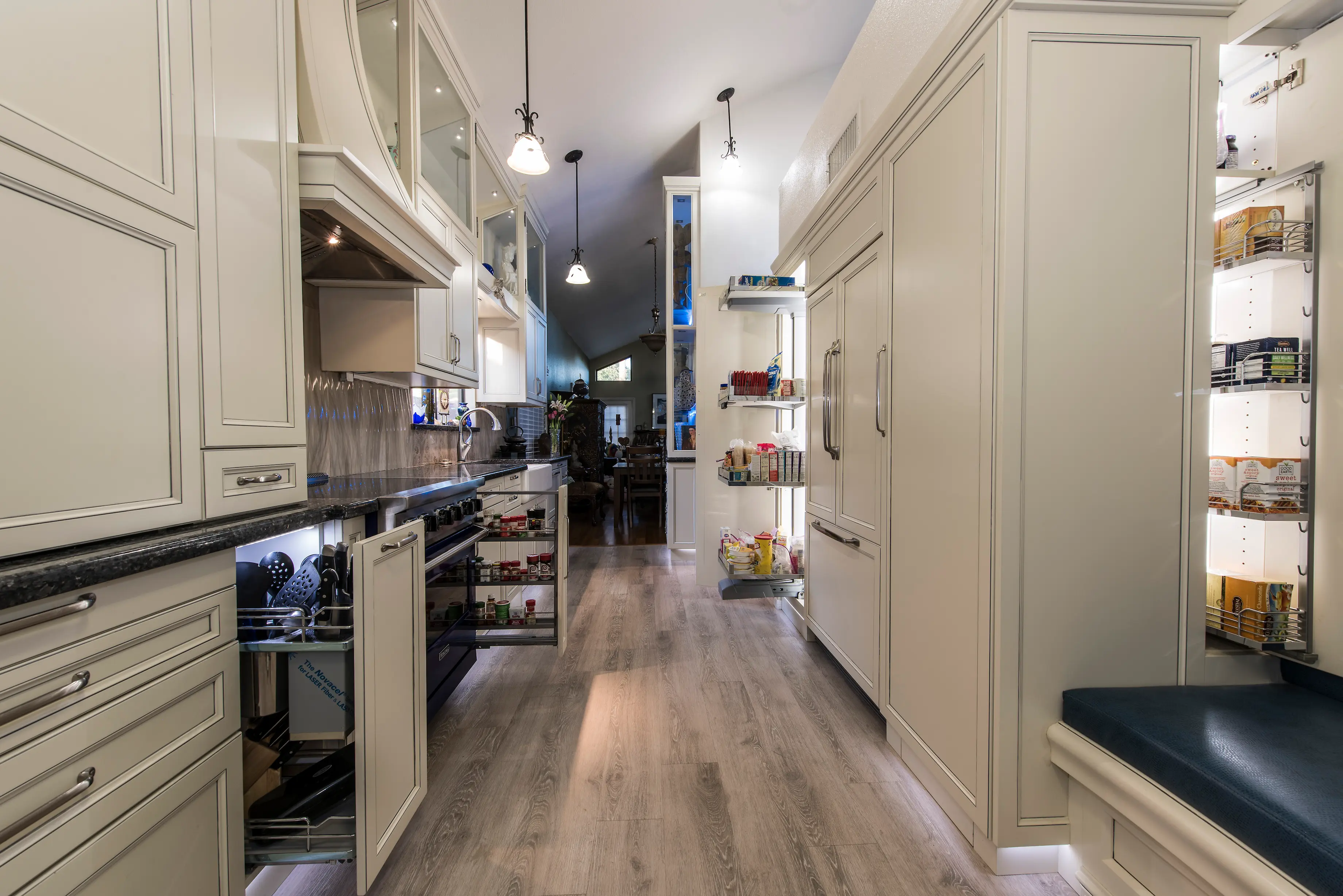 Cabinets open