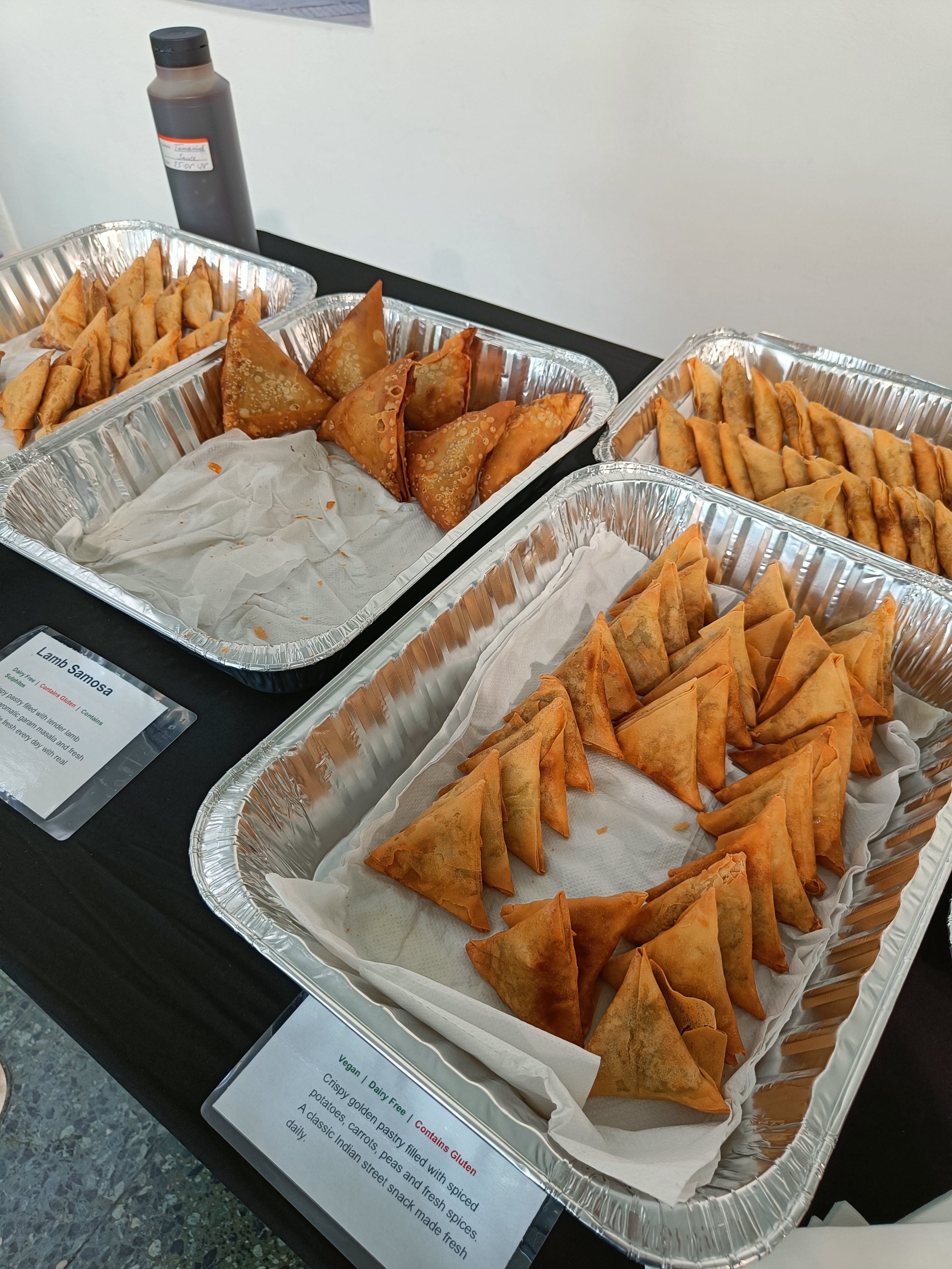 Corporate Indian street food catering event in City of London featuring fresh samosas Corporate Indian street food catering event in City of London featuring fresh samosas