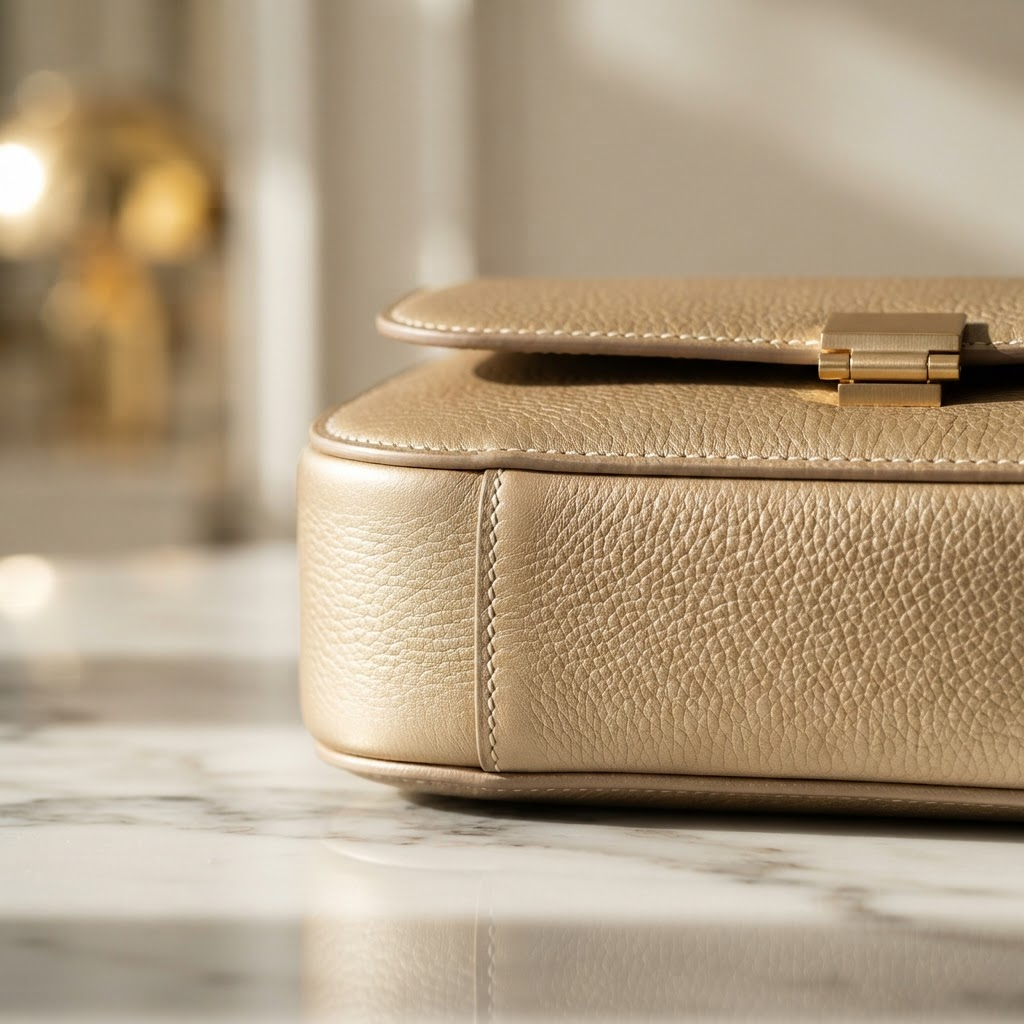 Champagne Leather Tote
