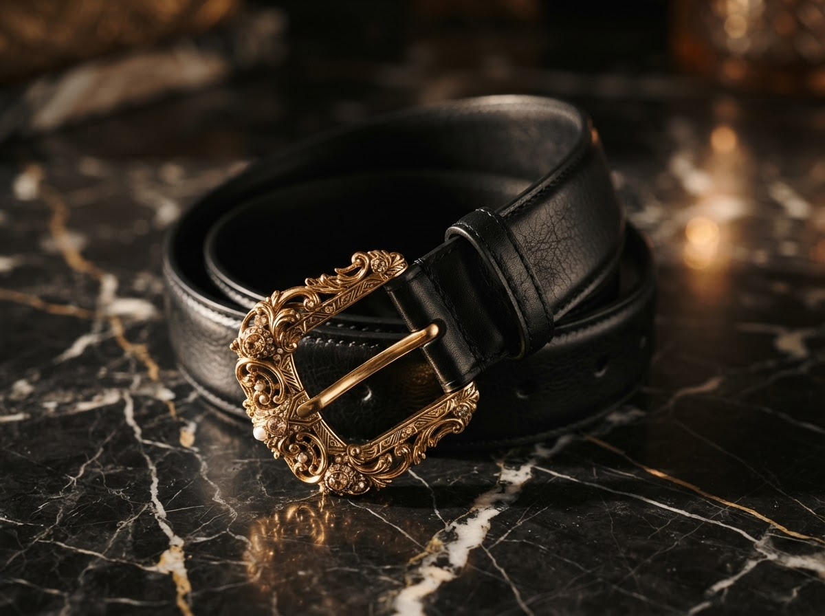 Obsidian Leather Belt