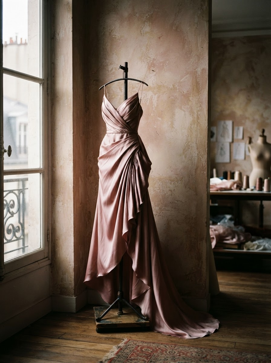 Dusty Rose Silk Gown