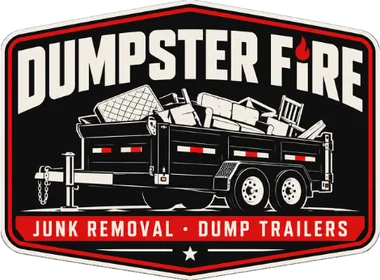 Dumpster Fire junk removal and dump trailers logo