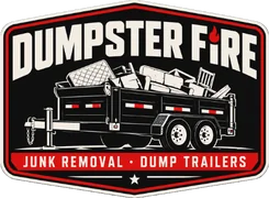 Dumpster Fire junk removal and dump trailers logo
