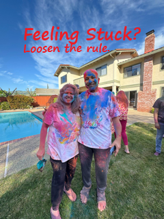 Mamta Goyal and her husband celebrating Holi, smiling with bright colors, paired with a blog post about getting unstuck by letting go of a self-imposed rule. Mamta Goyal and her husband celebrating Holi, smiling with bright colors, paired with a blog post about getting unstuck by letting go of a self-imposed rule.