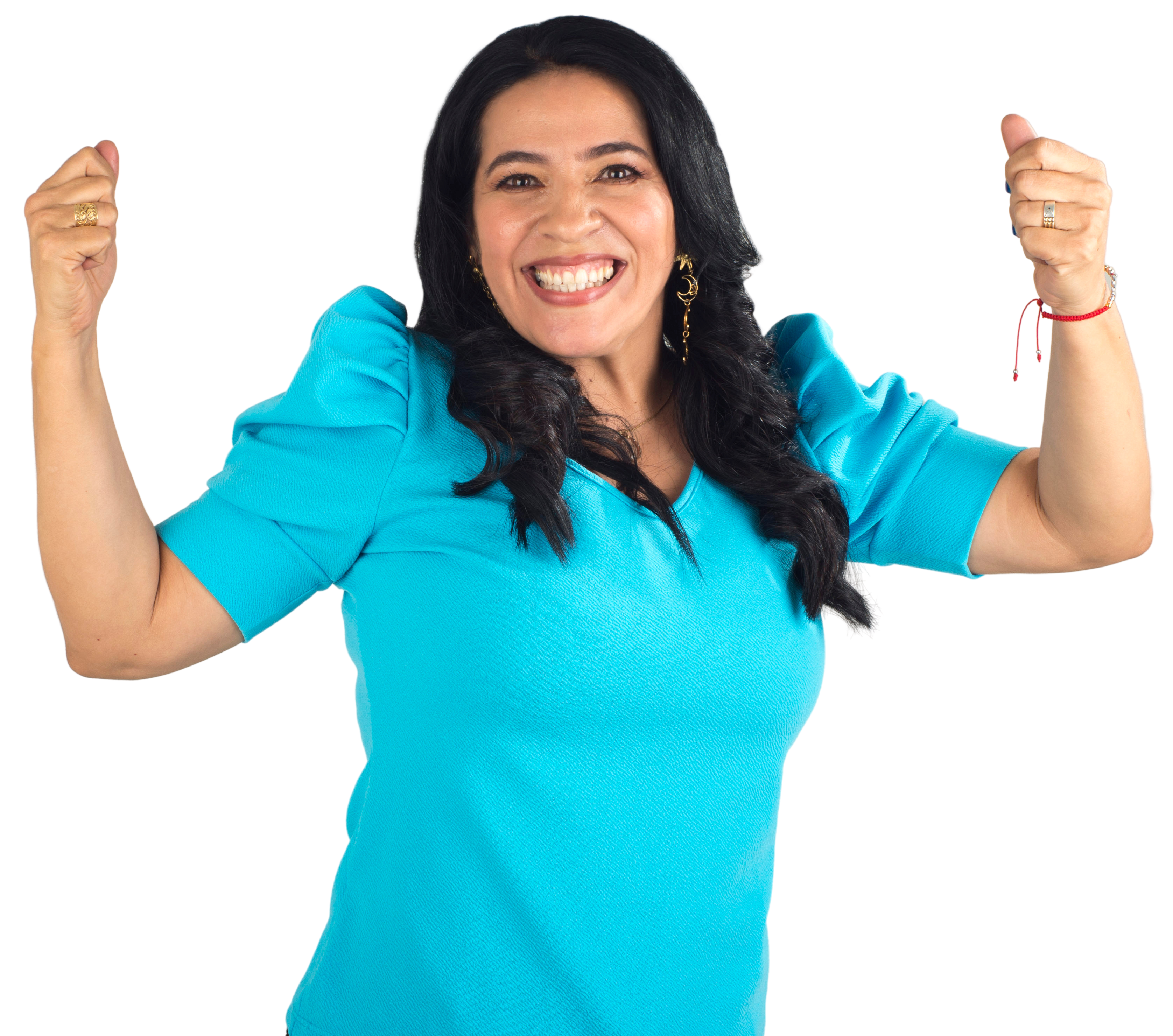 Claudia Flórez celebrando
