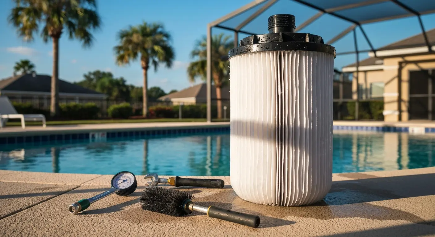 Pool filter cleaning