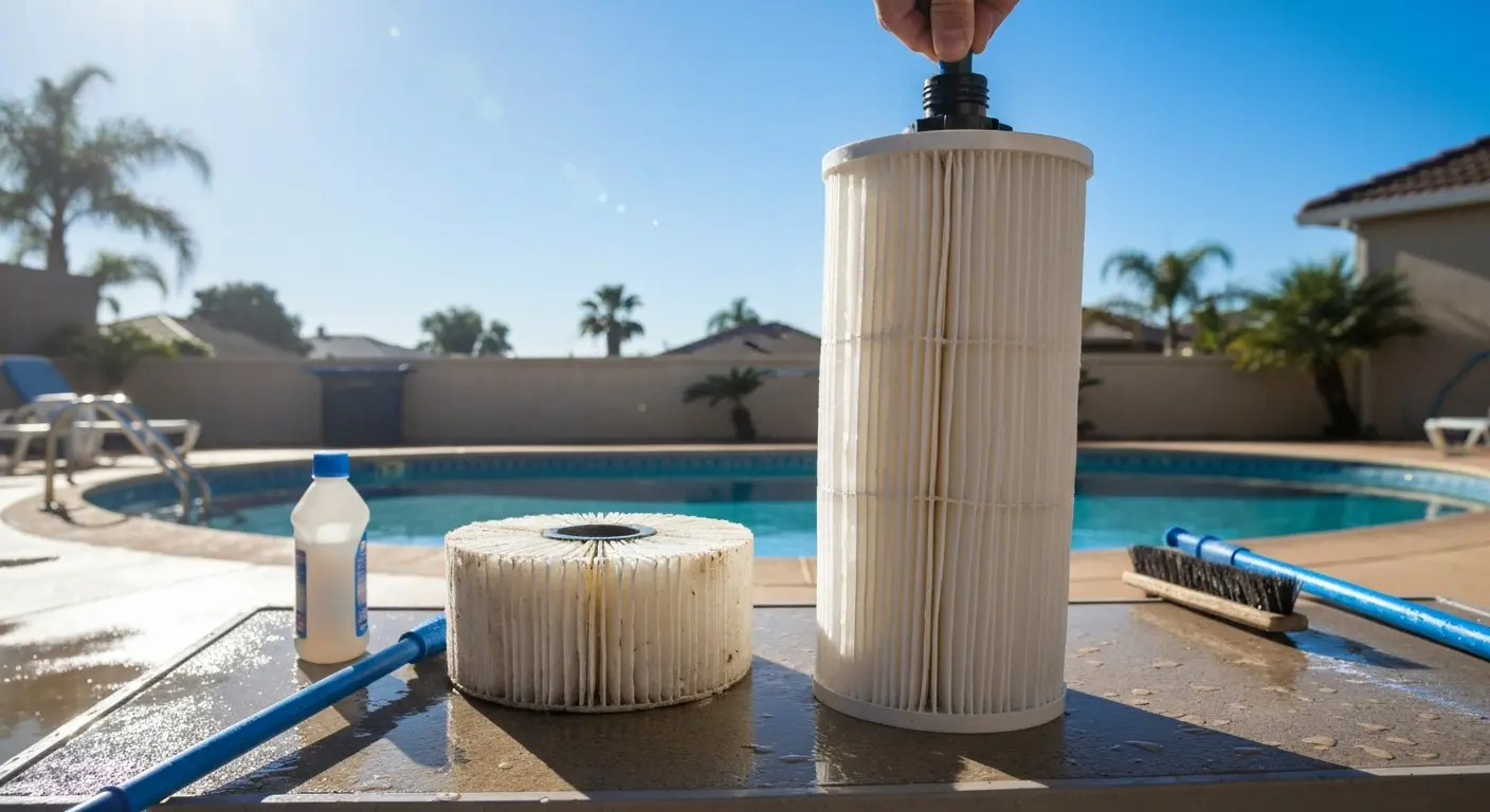 Pool filter cleaning