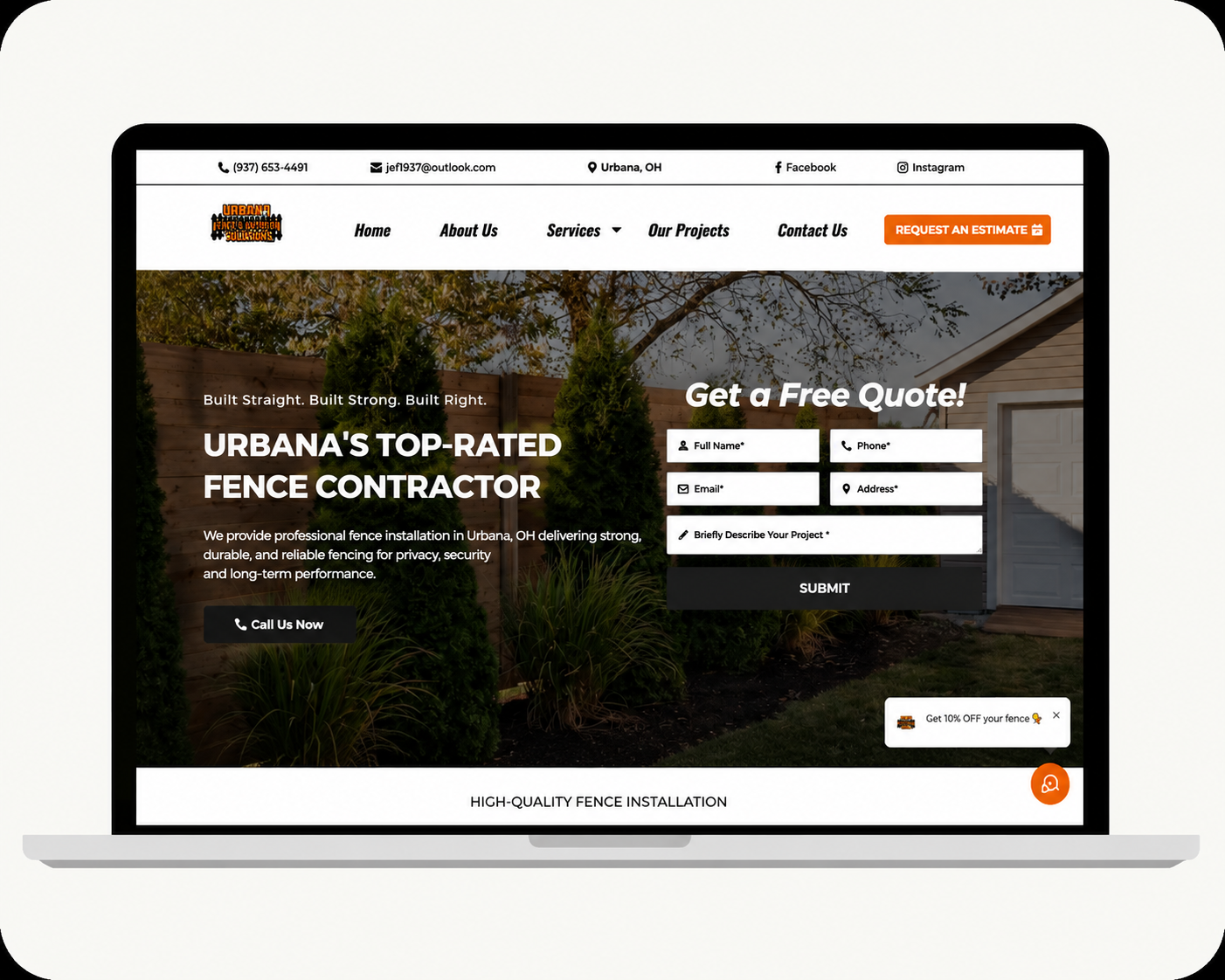 Jordan's Straight Line Fencing Website