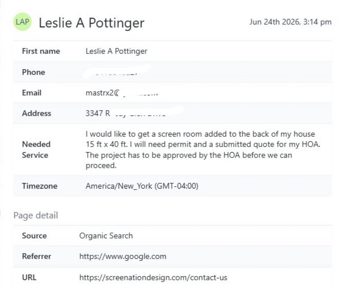 Lead form submission