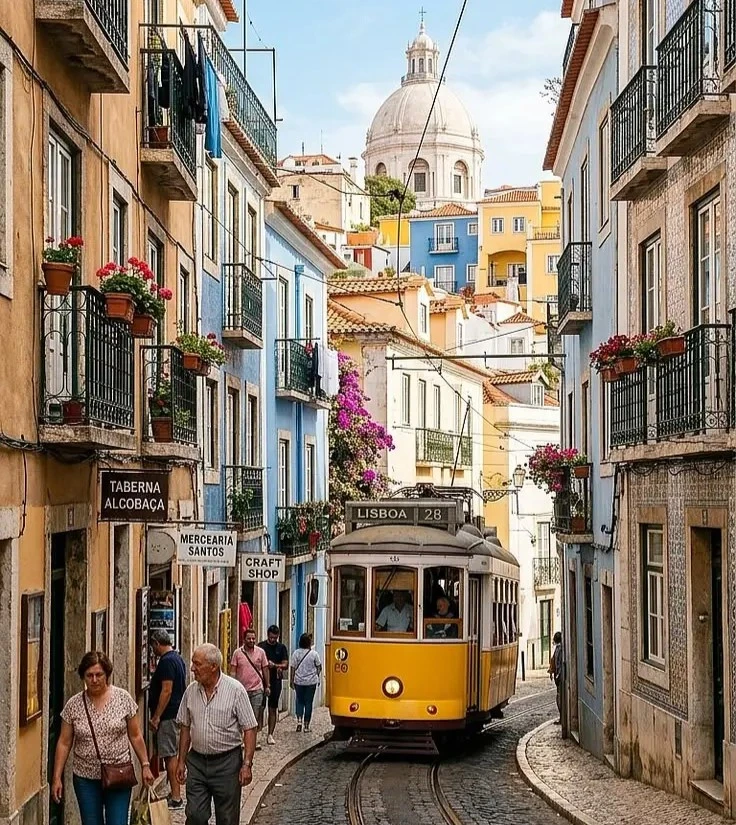 Vista de edifícios residenciais em Lisboa