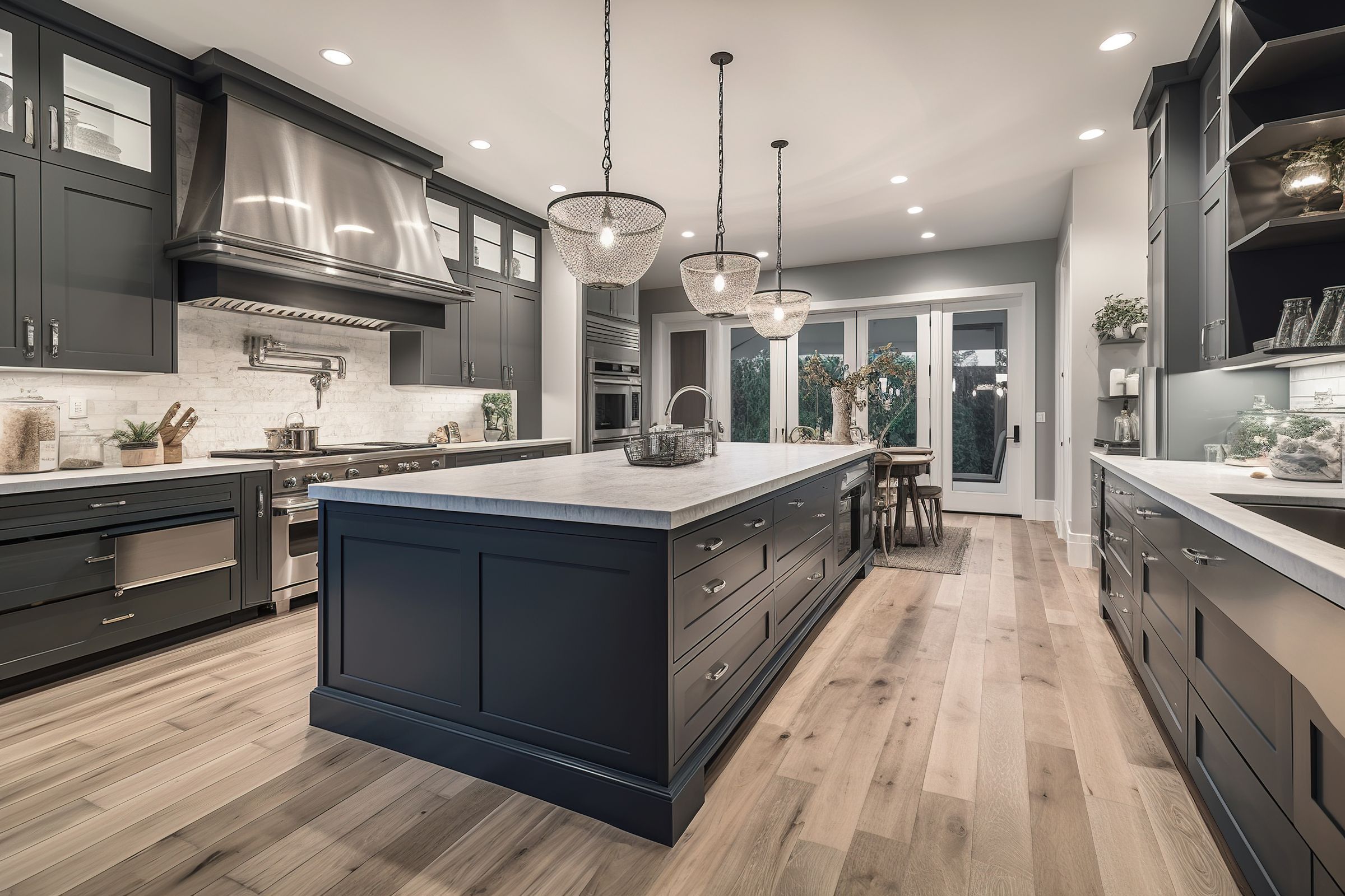 Modern kitchen remodel by Contractor Hassan - Custom cabinetry, countertops, and open layout designs. Click to explore full kitchen renovation services in Houston TX