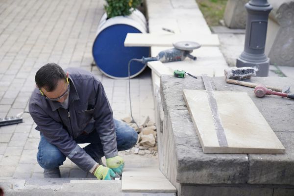 Construction contractor working