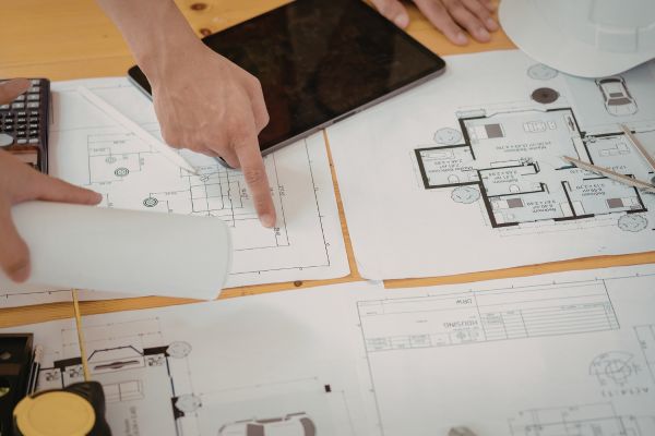 Construction contractor meeting