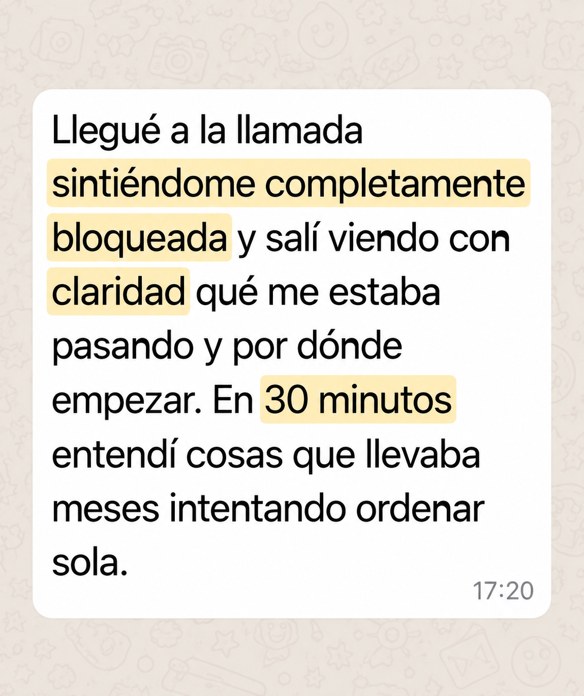 Captura del testimonio de María L.