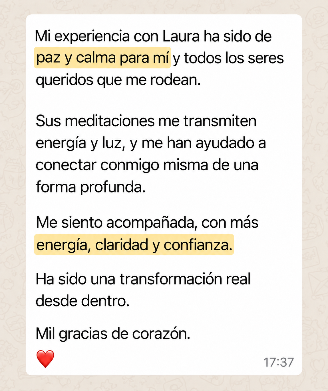 Captura del testimonio de Esther P.