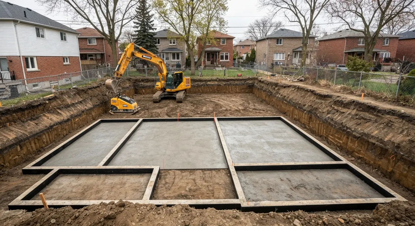 Site excavation and preparation
