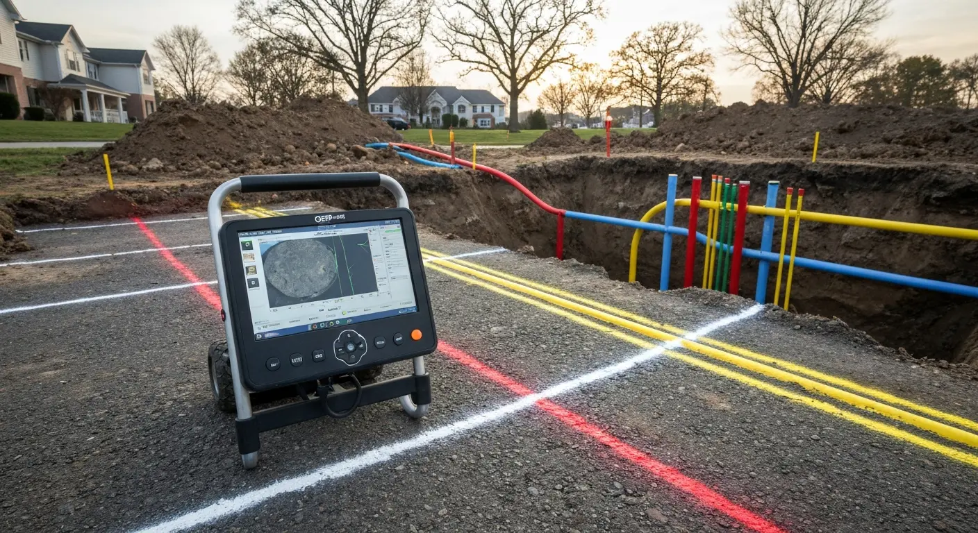 GPR utility locating field work