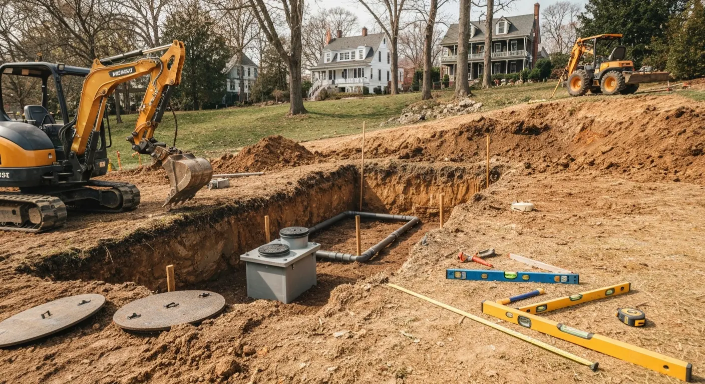 Septic system installation site