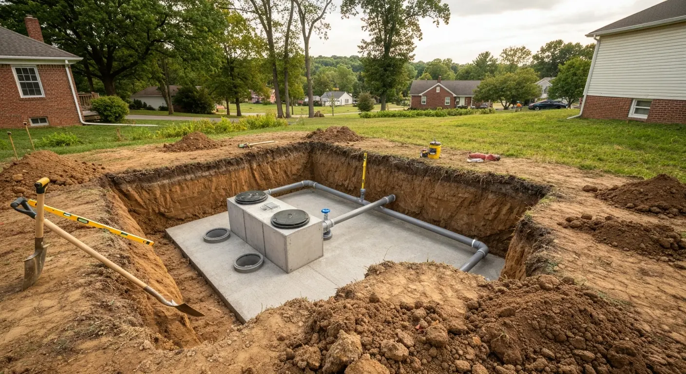Septic system excavation
