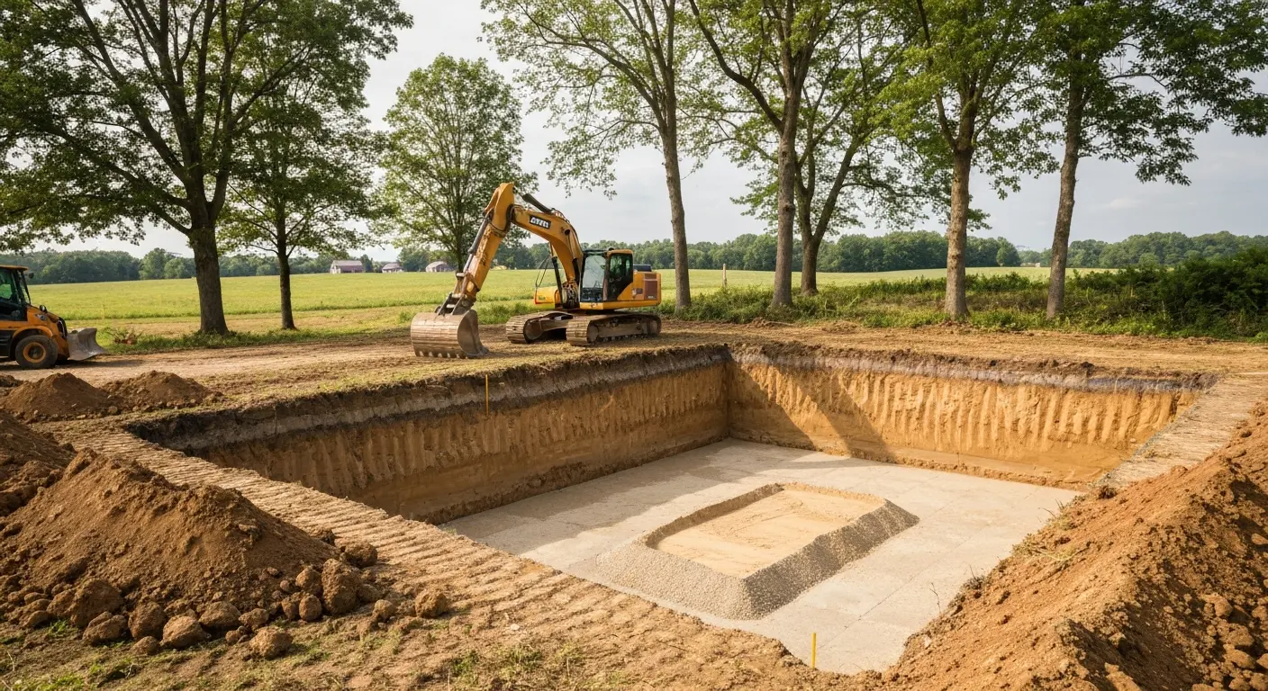 Septic system excavation