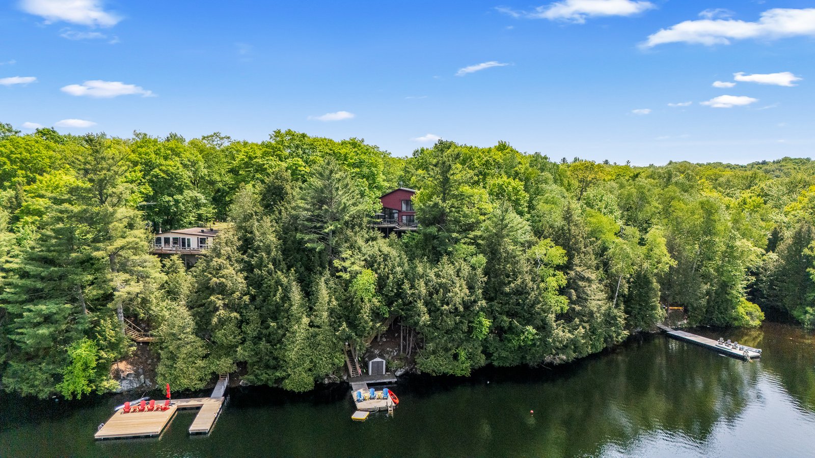 Secluded lakefront retreat with private docks