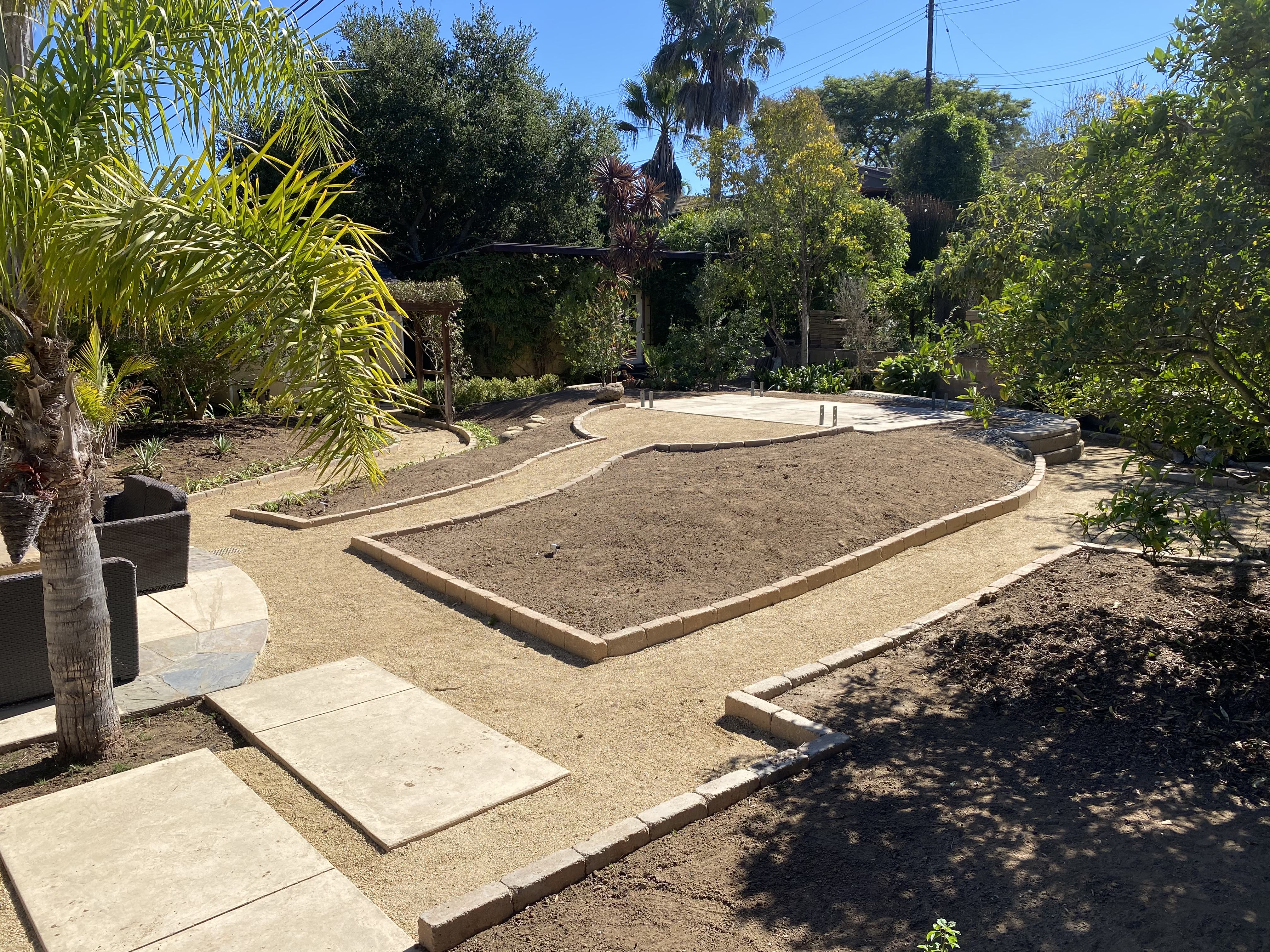 Completed landscape and garden path design
