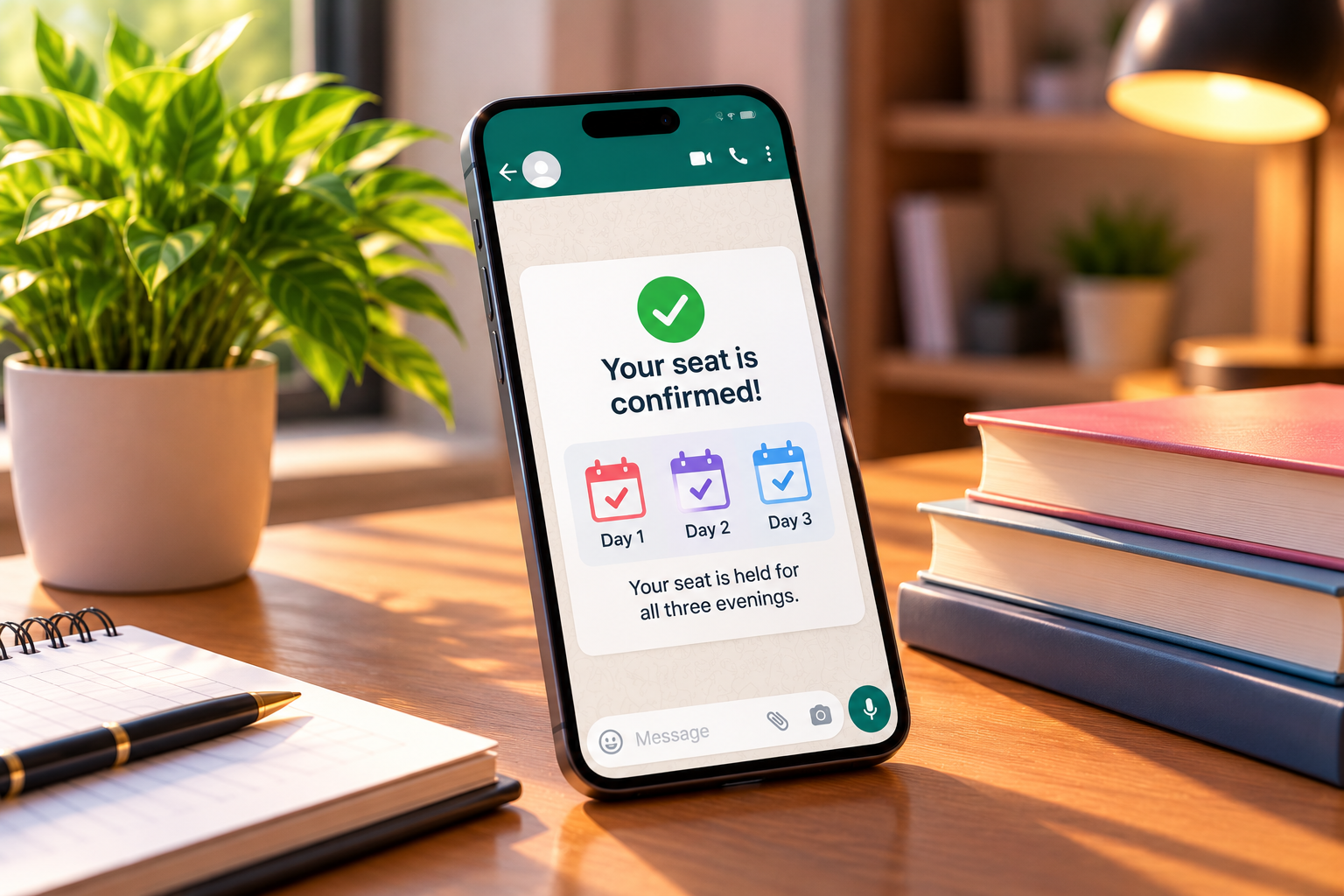 WhatsApp confirmation