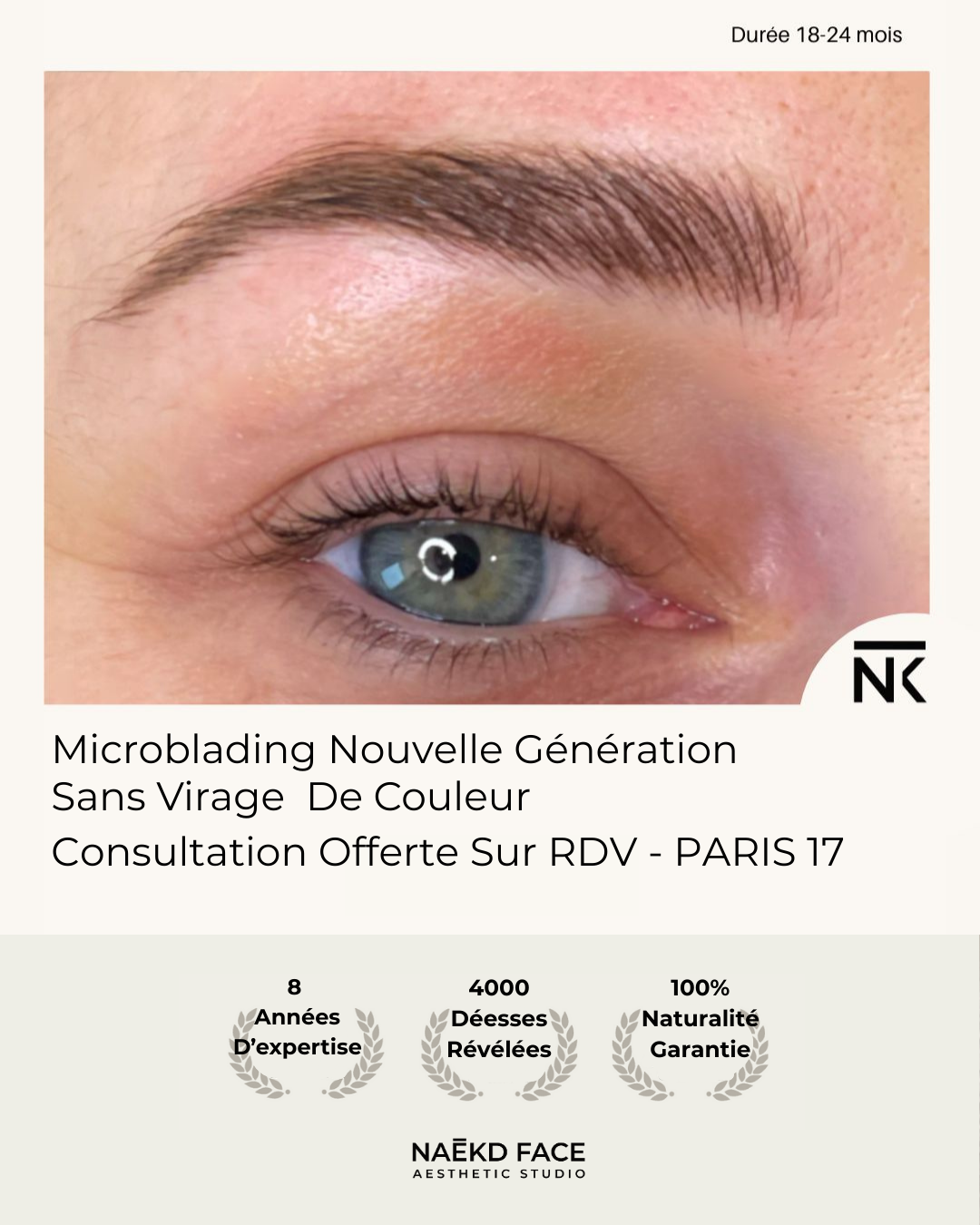 Différence microblading naturel NAĒKD FACE