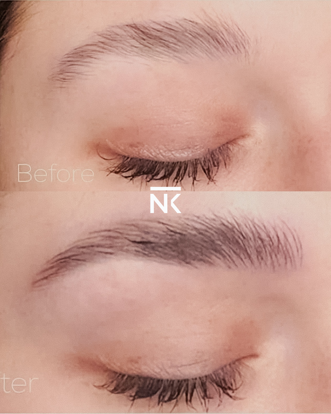 Avant après microblading sourcils naturel Paris 17e – NAĒKD FACE