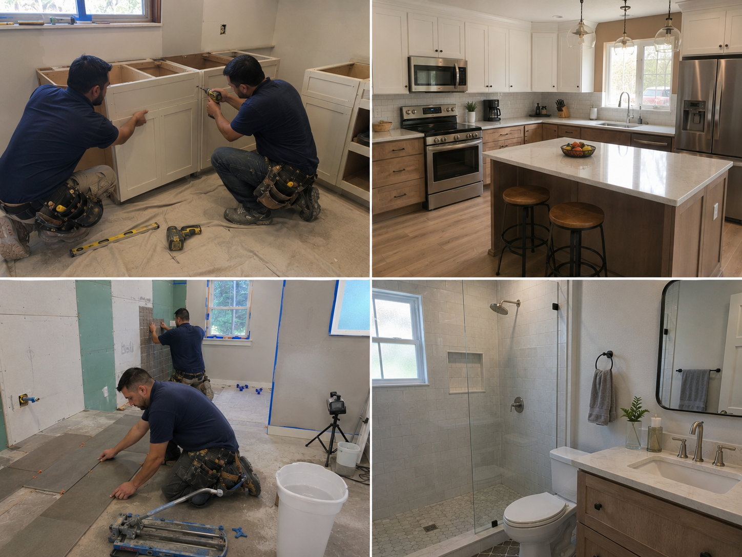 Kitchen remodel: taping walls through to the finished island and pendant lighting
