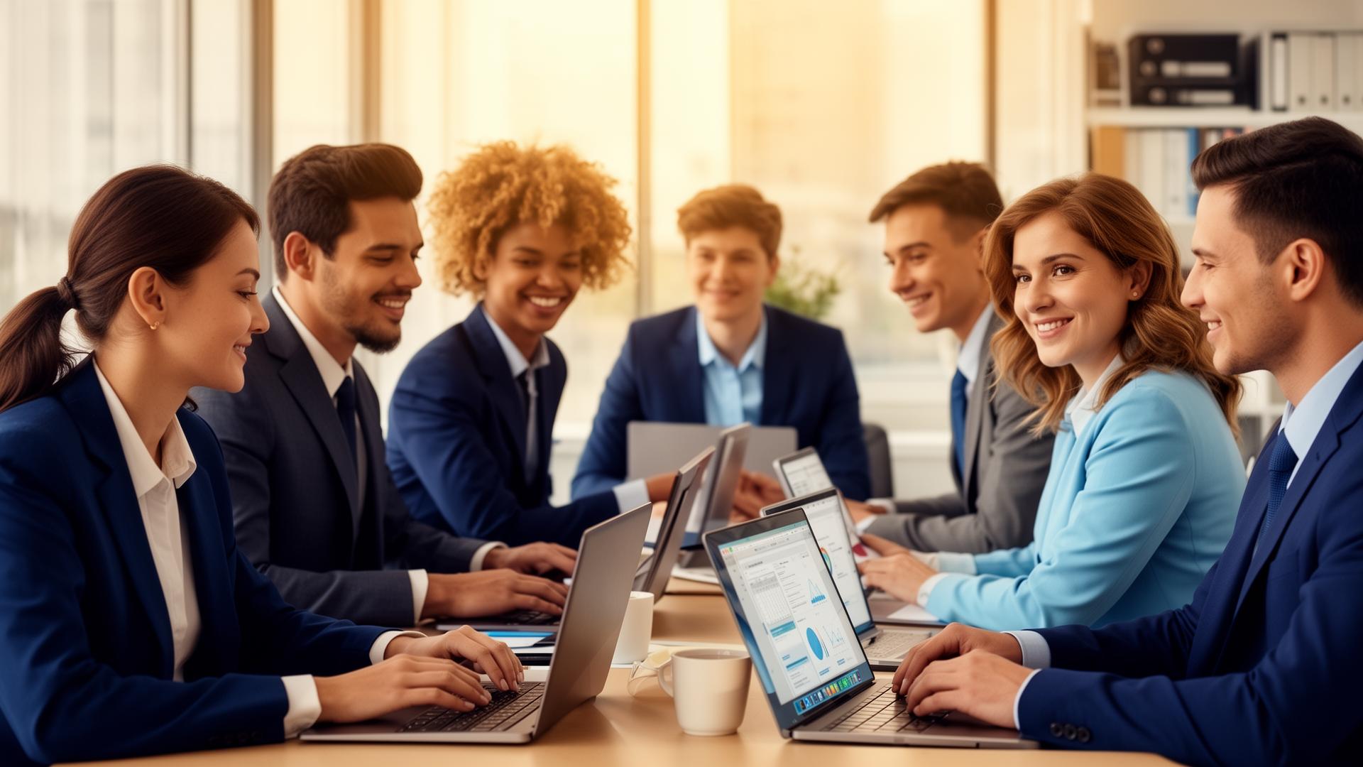 Professional team collaborating