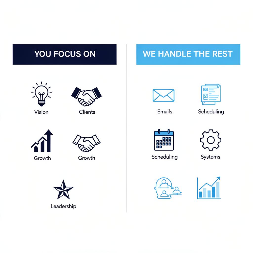 You focus on vision, clients, growth and leadership