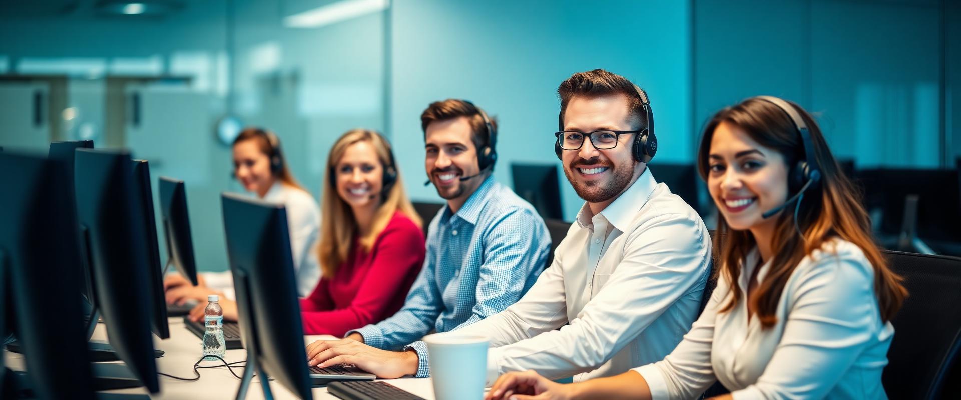 Customer service team working