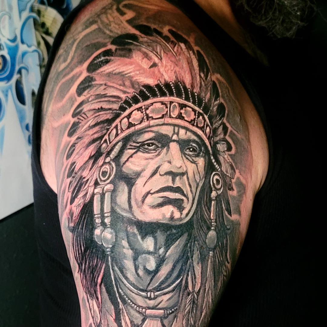 Black and grey tattoo style