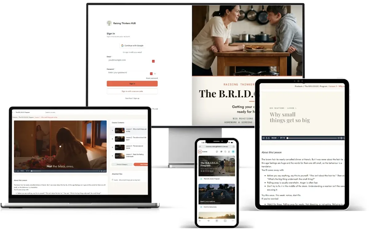The program on a computer, laptop, tablet and phone
