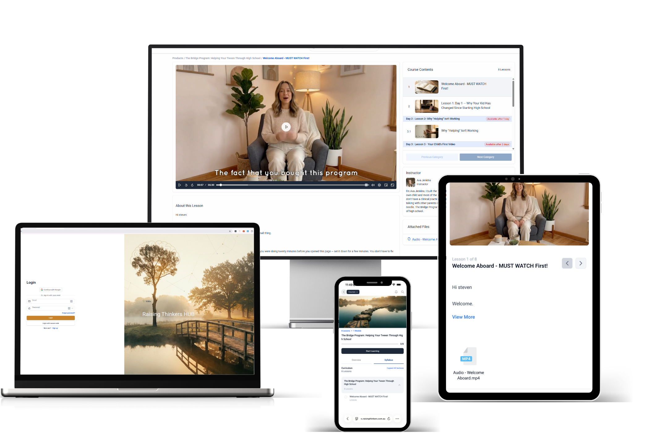 The Bridge Program on laptop, tablet and phone
