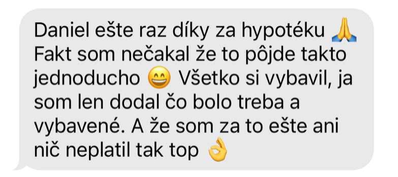 Správa od klienta pre Daniela Dobiáša