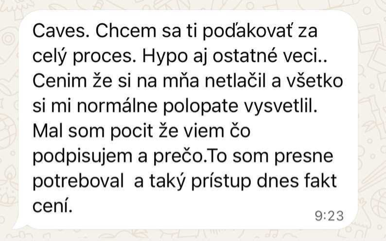 Správa od klienta pre Daniela Dobiáša
