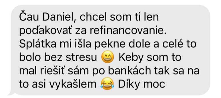 Správa od klienta pre Daniela Dobiáša