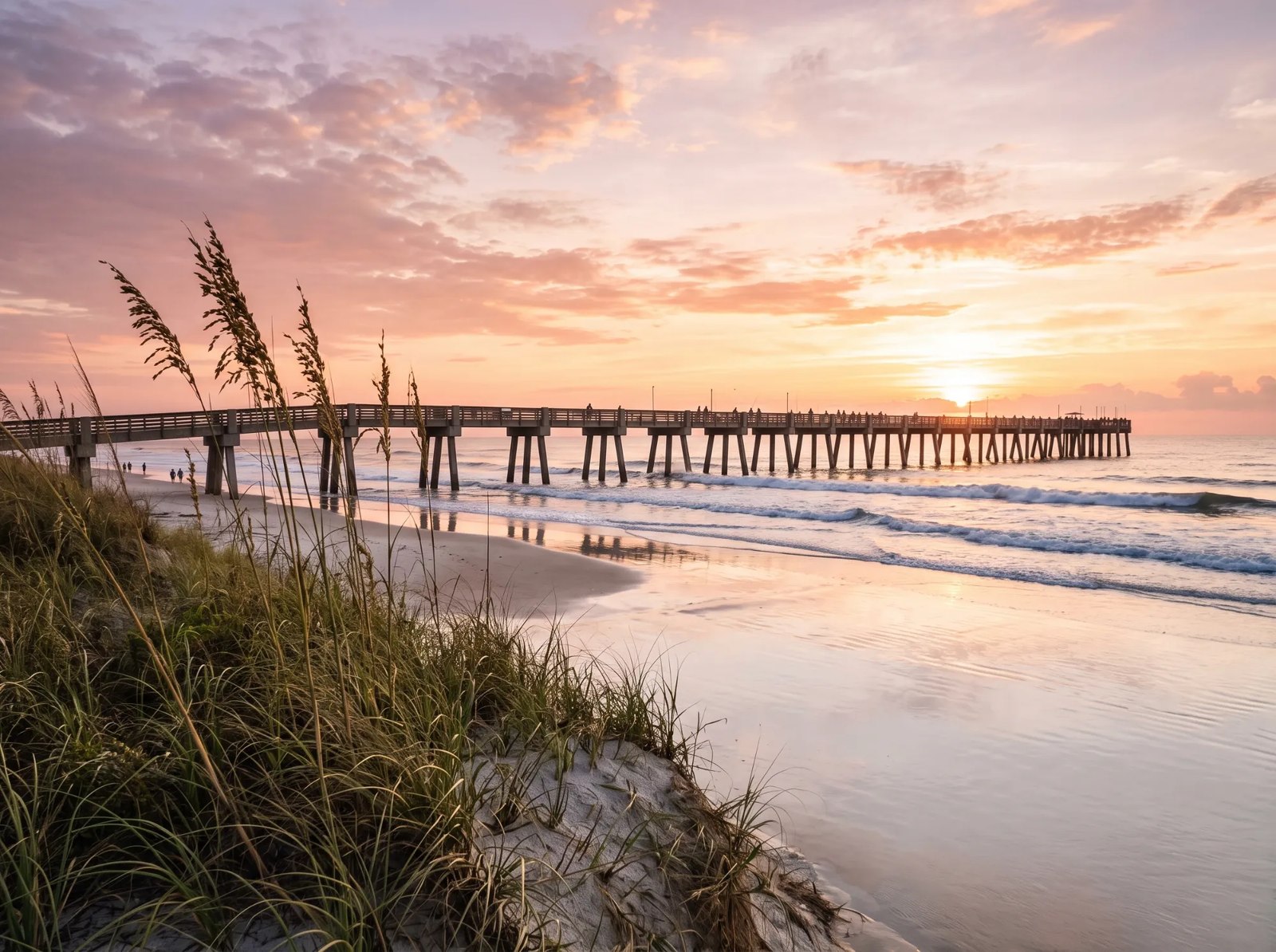 Jacksonville Beach pier at sunrise