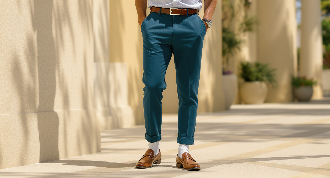 man with short pants and socks in cafe