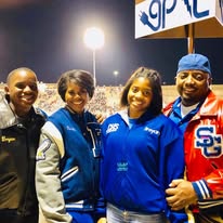The Robinson family at a Garland ISD stadium