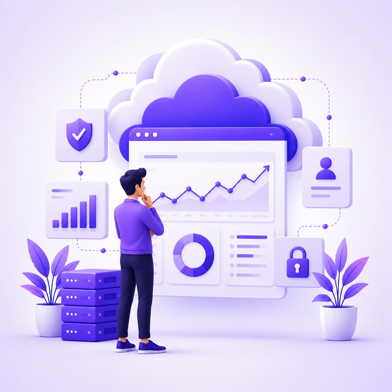 Cloud cost and security audit illustration