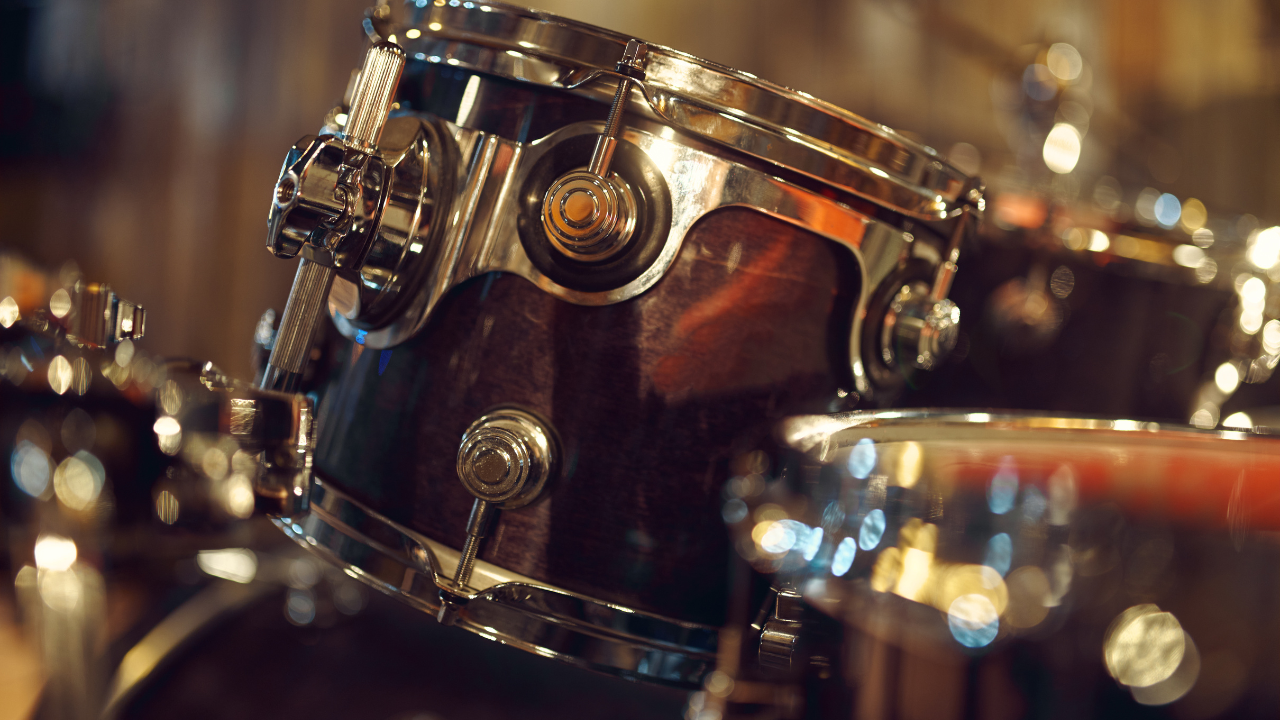Close-up of drum kit
