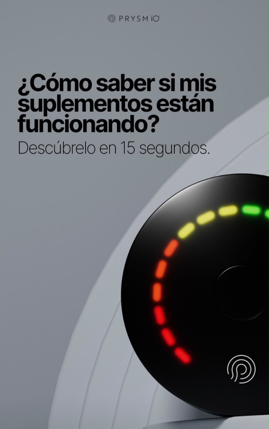 Dispositivo Prysm iO con aro de luces multicolor para medición de carotenoides
