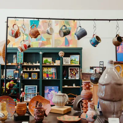 Photo: Visual Index website Handmade pottery and art inside Visual Index in Winston-Salem (Photo: Visual Index website)